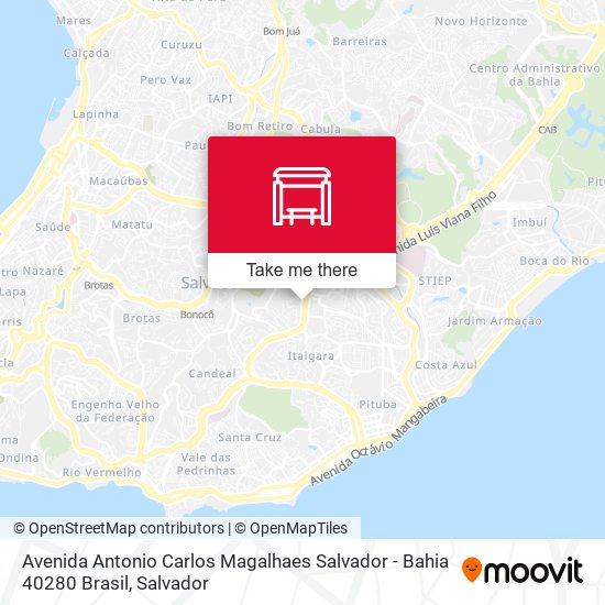 Mapa Avenida Antonio Carlos Magalhaes Salvador - Bahia 40280 Brasil