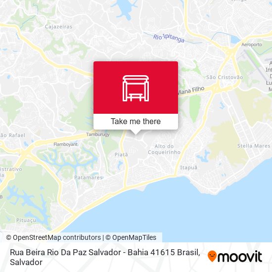 Mapa Rua Beira Rio Da Paz Salvador - Bahia 41615 Brasil