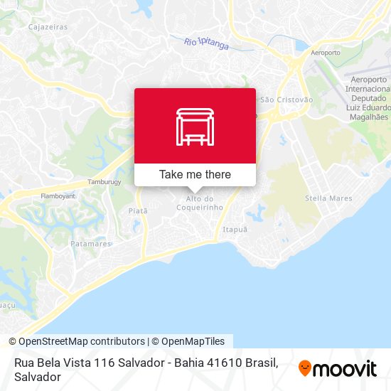 Mapa Rua Bela Vista 116 Salvador - Bahia 41610 Brasil