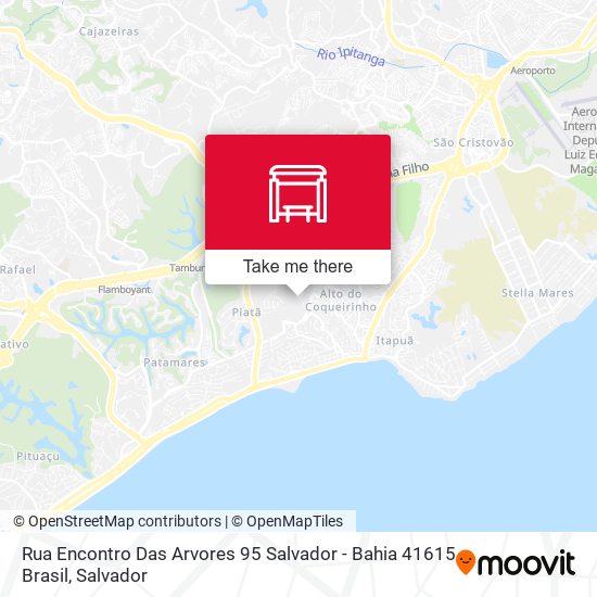 Mapa Rua Encontro Das Arvores 95 Salvador - Bahia 41615 Brasil