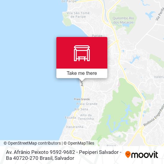 Mapa Av. Afrânio Peixoto 9592-9682 - Pepiperi Salvador - Ba 40720-270 Brasil