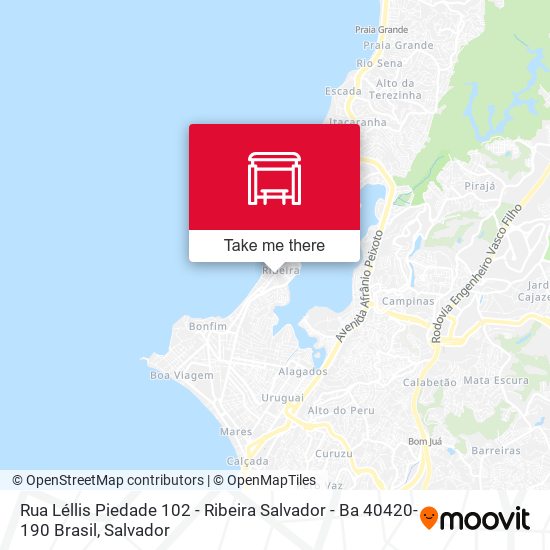 Mapa Rua Léllis Piedade 102 - Ribeira Salvador - Ba 40420-190 Brasil