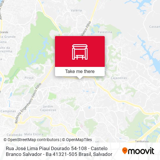 Mapa Rua José Lima Piauí Dourado 54-108 - Castelo Branco Salvador - Ba 41321-505 Brasil