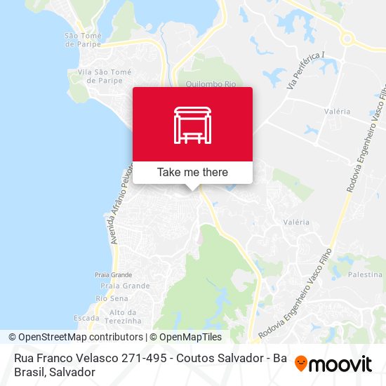 Mapa Rua Franco Velasco 271-495 - Coutos Salvador - Ba Brasil