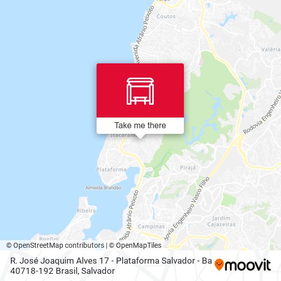 R. José Joaquim Alves 17 - Plataforma Salvador - Ba 40718-192 Brasil map