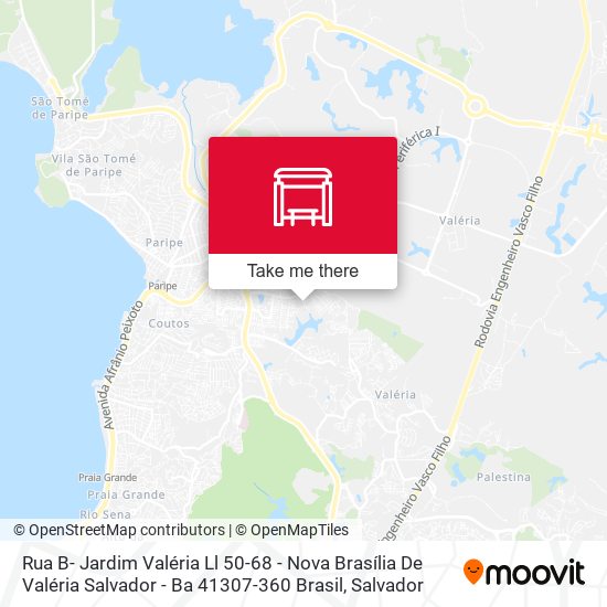 Rua B- Jardim Valéria Ll 50-68 - Nova Brasília De Valéria Salvador - Ba 41307-360 Brasil map