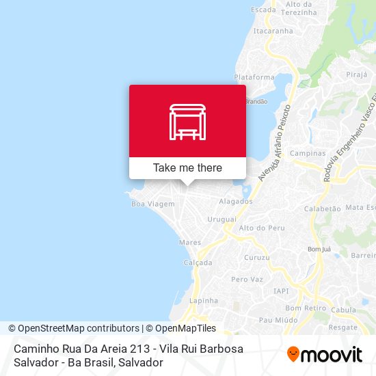 Caminho Rua Da Areia 213 - Vila Rui Barbosa Salvador - Ba Brasil map