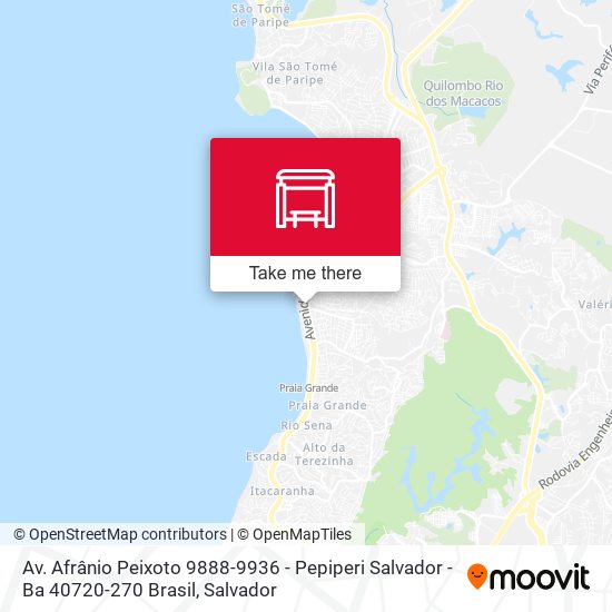 Mapa Av. Afrânio Peixoto 9888-9936 - Pepiperi Salvador - Ba 40720-270 Brasil