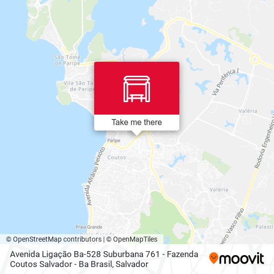 Mapa Avenida Ligação Ba-528 Suburbana 761 - Fazenda Coutos Salvador - Ba Brasil