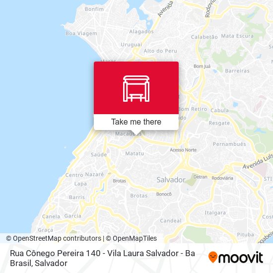 Mapa Rua Cônego Pereira 140 - Vila Laura Salvador - Ba Brasil