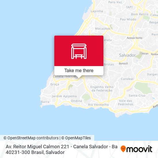 Mapa Av. Reitor Miguel Calmon 221 - Canela Salvador - Ba 40231-300 Brasil