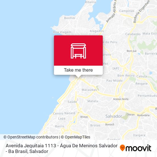 Mapa Avenida Jequitaia 1113 - Água De Meninos Salvador - Ba Brasil