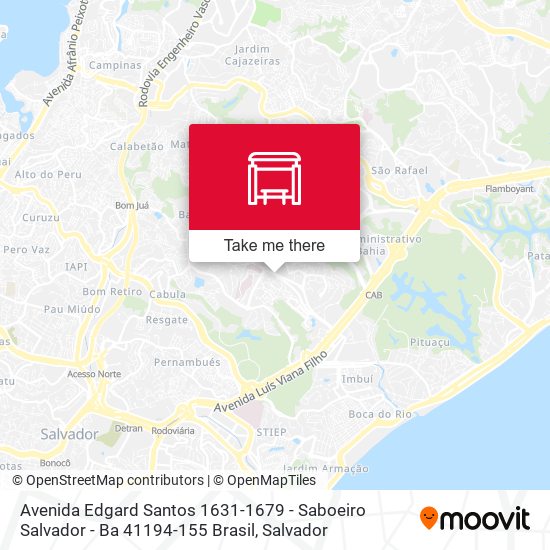 Mapa Avenida Edgard Santos 1631-1679 - Saboeiro Salvador - Ba 41194-155 Brasil