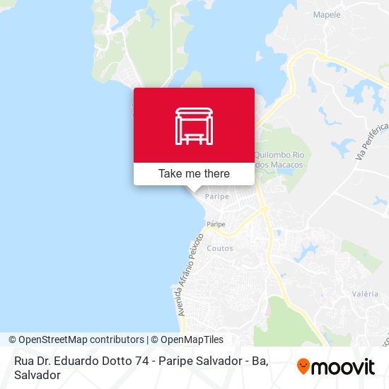 Mapa Rua Dr. Eduardo Dotto 74 - Paripe  Salvador - Ba