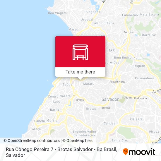 Mapa Rua Cônego Pereira 7 - Brotas Salvador - Ba Brasil