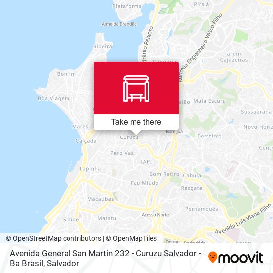 Mapa Avenida General San Martin 232 - Curuzu Salvador - Ba Brasil