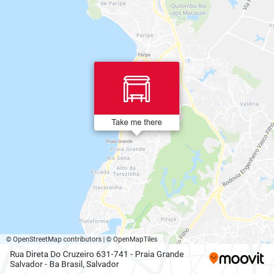 Mapa Rua Direta Do Cruzeiro 631-741 - Praia Grande Salvador - Ba Brasil