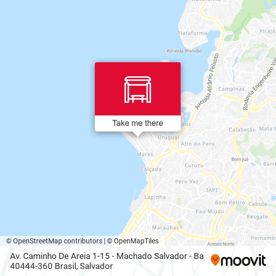 Mapa Av. Caminho De Areia 1-15 - Machado Salvador - Ba 40444-360 Brasil