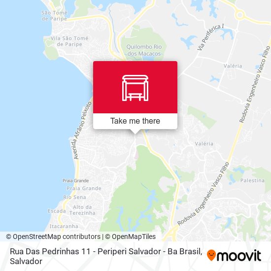 Mapa Rua Das Pedrinhas 11 - Periperi Salvador - Ba Brasil