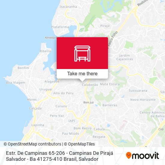 Mapa Estr. De Campinas 65-206 - Campinas De Pirajá Salvador - Ba 41275-410 Brasil