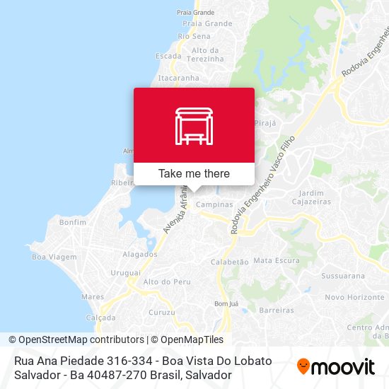 Mapa Rua Ana Piedade 316-334 - Boa Vista Do Lobato Salvador - Ba 40487-270 Brasil