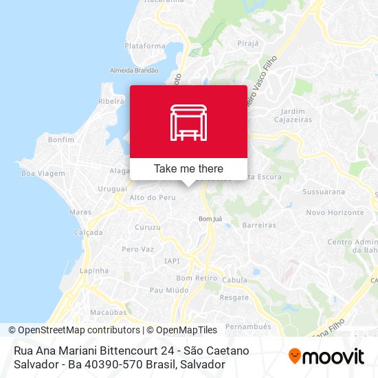 Mapa Rua Ana Mariani Bittencourt 24 - São Caetano Salvador - Ba 40390-570 Brasil