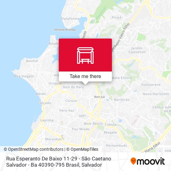 Mapa Rua Esperanto De Baixo 11-29 - São Caetano Salvador - Ba 40390-795 Brasil
