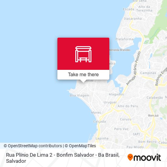 Rua Plínio De Lima 2 - Bonfim Salvador - Ba Brasil map