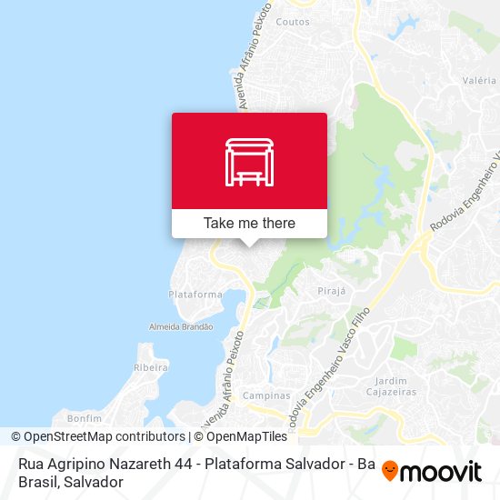 Mapa Rua Agripino Nazareth 44 - Plataforma Salvador - Ba Brasil