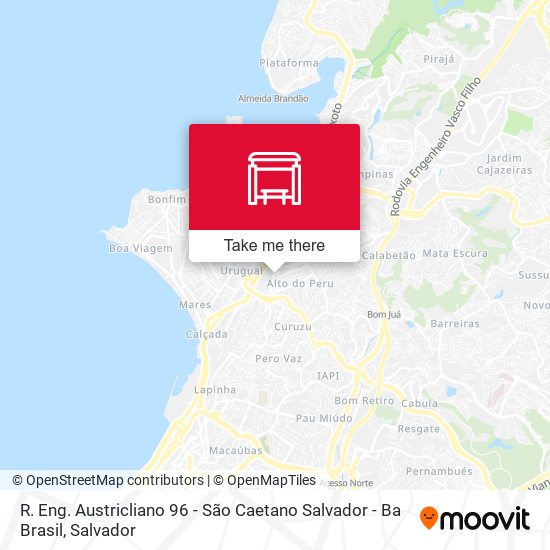 Mapa R. Eng. Austricliano 96 - São Caetano Salvador - Ba Brasil