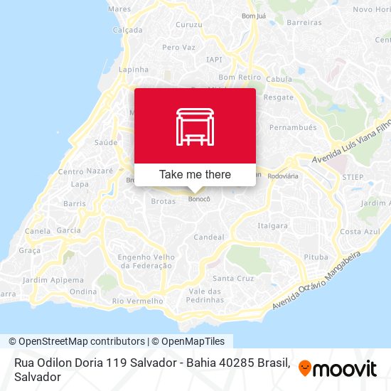 Mapa Rua Odilon Doria 119 Salvador - Bahia 40285 Brasil