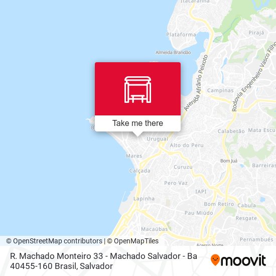 R. Machado Monteiro 33 - Machado Salvador - Ba 40455-160 Brasil map