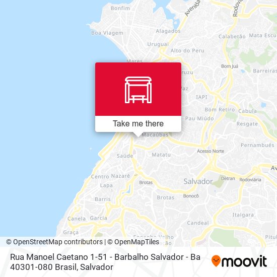 Mapa Rua Manoel Caetano 1-51 - Barbalho Salvador - Ba 40301-080 Brasil