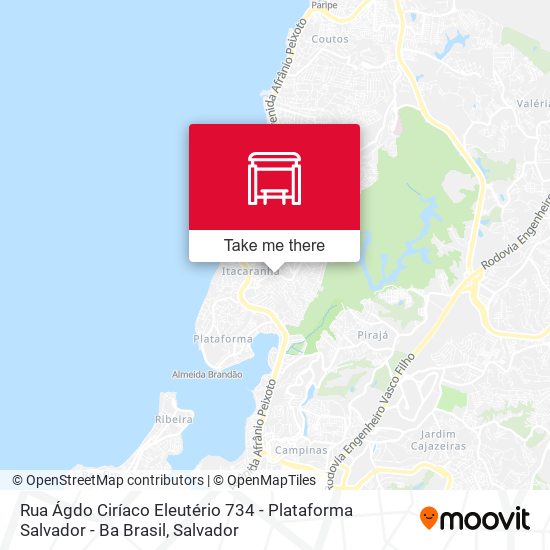 Mapa Rua Ágdo Ciríaco Eleutério 734 - Plataforma Salvador - Ba Brasil