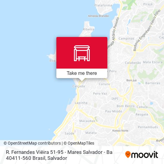 R. Fernandes Viêira 51-95 - Mares Salvador - Ba 40411-560 Brasil map