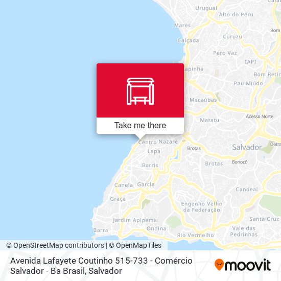 Mapa Avenida Lafayete Coutinho 515-733 - Comércio Salvador - Ba Brasil