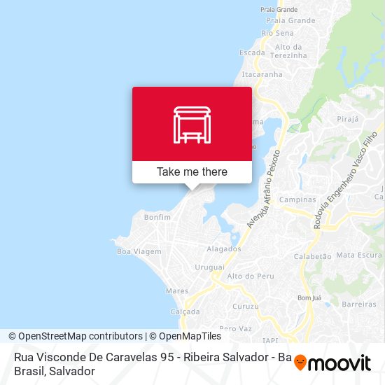 Mapa Rua Visconde De Caravelas 95 - Ribeira Salvador - Ba Brasil