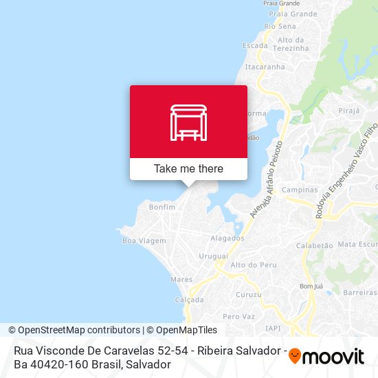 Mapa Rua Visconde De Caravelas 52-54 - Ribeira Salvador - Ba 40420-160 Brasil