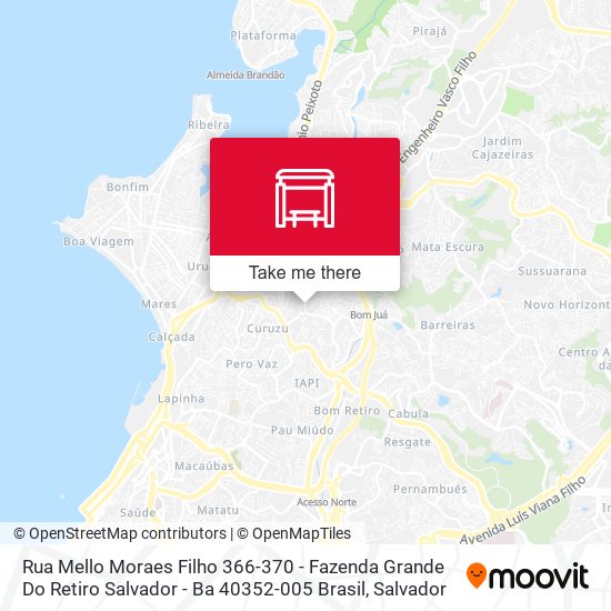 Mapa Rua Mello Moraes Filho 366-370 - Fazenda Grande Do Retiro Salvador - Ba 40352-005 Brasil