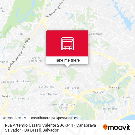 Mapa Rua Artêmio Castro Valente 286-344 - Canabrava Salvador - Ba Brasil