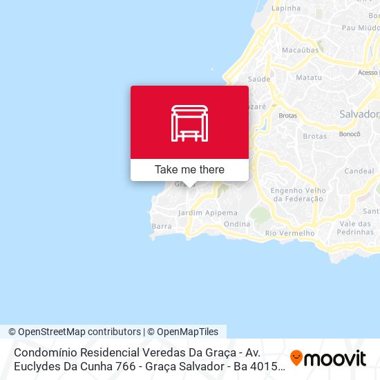 Mapa Condomínio Residencial Veredas Da Graça - Av. Euclydes Da Cunha 766 - Graça Salvador - Ba 40150-120 Brasil