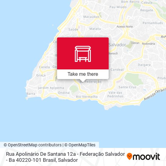 Mapa Rua Apolinário De Santana 12a - Federação Salvador - Ba 40220-101 Brasil