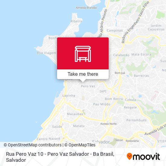 Rua Pero Vaz 10 - Pero Vaz Salvador - Ba Brasil map
