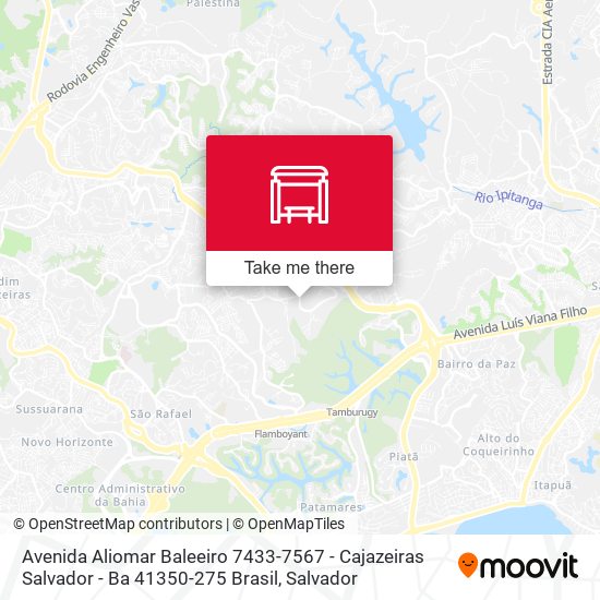 Mapa Avenida Aliomar Baleeiro 7433-7567 - Cajazeiras Salvador - Ba 41350-275 Brasil