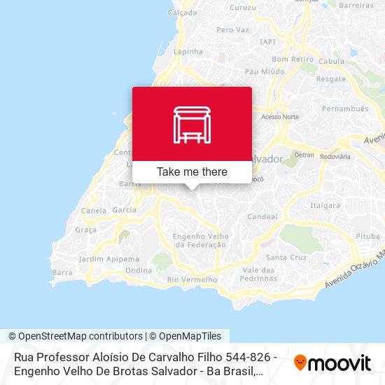 Mapa Rua Professor Aloísio De Carvalho Filho 544-826 - Engenho Velho De Brotas Salvador - Ba Brasil