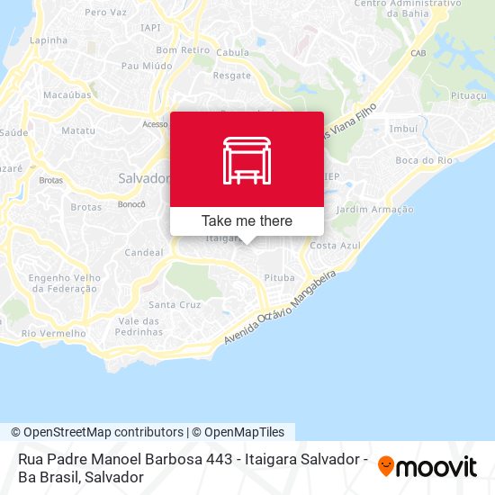 Mapa Rua Padre Manoel Barbosa 443 - Itaigara Salvador - Ba Brasil