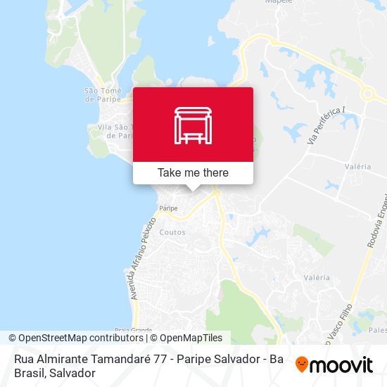 Mapa Rua Almirante Tamandaré 77 - Paripe Salvador - Ba Brasil