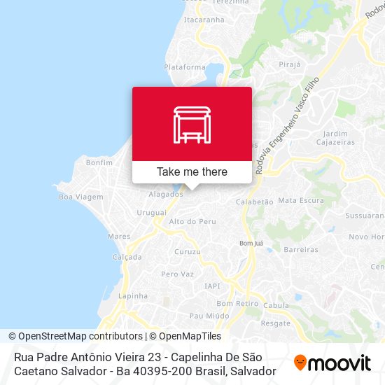 Mapa Rua Padre Antônio Vieira 23 - Capelinha De São Caetano Salvador - Ba 40395-200 Brasil