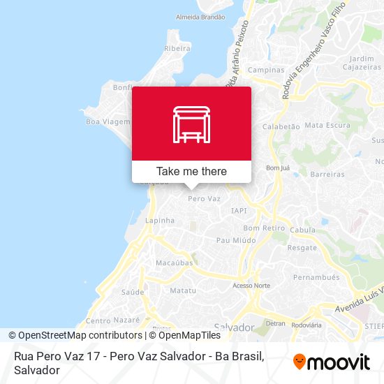 Mapa Rua Pero Vaz 17 - Pero Vaz Salvador - Ba Brasil