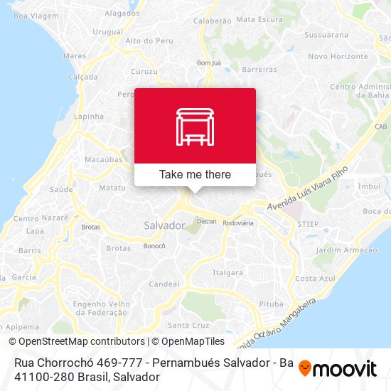 Mapa Rua Chorrochó 469-777 - Pernambués Salvador - Ba 41100-280 Brasil